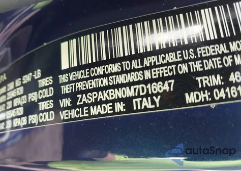 2021 Alfa Romeo Stelvio Ti Awd from USA, damaged, VIN ZASPAKBN0M7D16647